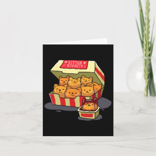 Kitten Nuggets Food Pun Cat Lover Gift Kip Nug Kaart