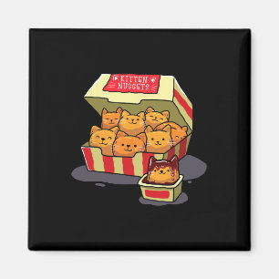Kitten Nuggets Food Pun Cat Lover Gift Kip Nug Magneet