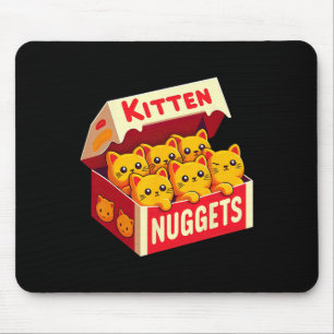 Kitten Nuggets Food Pun Cat Lover Gift Kip Nug Muismat