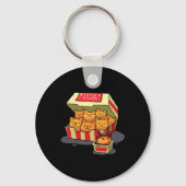 Kitten Nuggets Food Pun Cat Lover Gift Kip Nug Sleutelhanger (Voorkant)