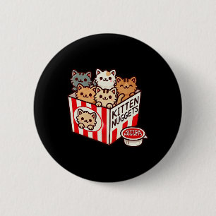 Kitten Nuggets Grappig Schattige Eten Pun Cat Love Ronde Button 5,7 Cm