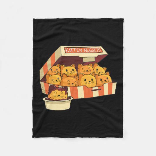 Kitten Nuggets Grappige katten en kipnuggets houde Fleece Deken (Voorkant)