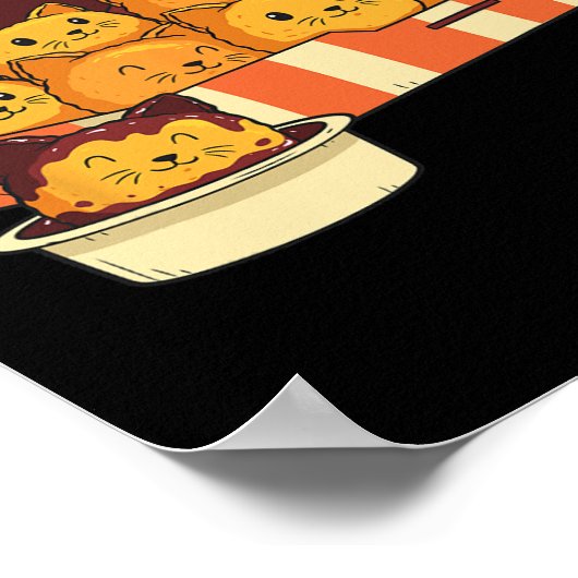 Kitten Nuggets Grappige katten en kipnuggets houde Poster (Hoek)