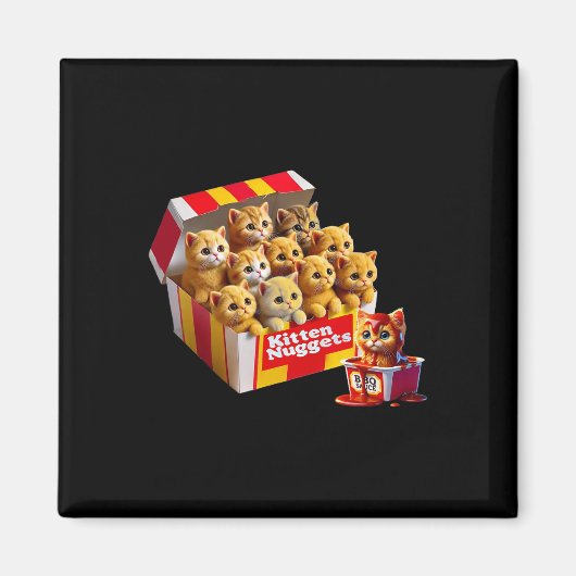 Kitten Nuggets Kattenliefhebber Gift Voedsel Pun K Magneet (Voorkant)