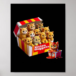 Kitten Nuggets Kattenliefhebber Gift Voedsel Pun K Poster