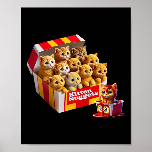 Kitten Nuggets Kattenliefhebber Gift Voedsel Pun K Poster (Voorkant)