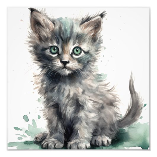 Kitten Nursery & Kinderkamer Prints Foto Afdruk (Voorkant)