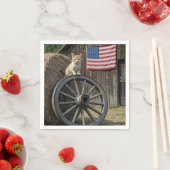 Kitten On an Old Wagon Wheel Servet (Insitu)