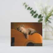 kitten-on-guitar briefkaart (Staand voorkant)