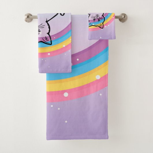 kitten onder een regenboog bad handdoek (Insitu)