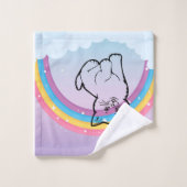 kitten onder een regenboog bad handdoek (Wasdoekje)