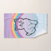 kitten onder een regenboog bad handdoek (Handdoek)
