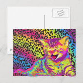 Kitten op achtergrond van regenboogblad briefkaart (Voorkant / Achterkant)