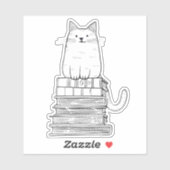 Kitten op boeken sticker (Vel)