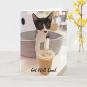 Kitten op de koffie kaart (Gele Bloem)