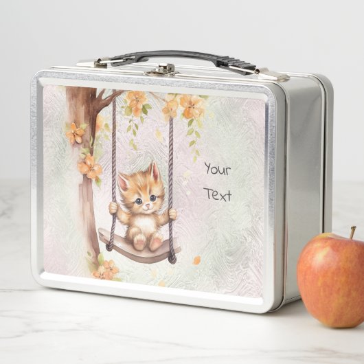 Kitten op een Swing Metal Lunch Box (In situ)