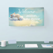 Kitten op een wolk Baby shower Spandoek (Beurs)