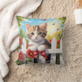 Kitten op het hek kussen (Deken)