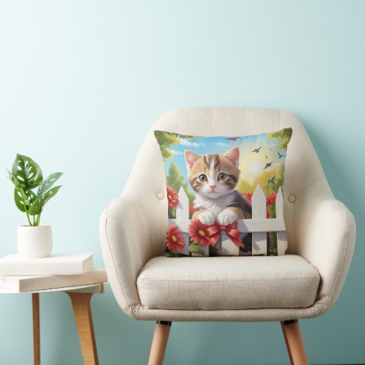 Kitten op het hek kussen (Stoel)