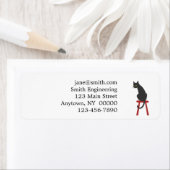 kitten op houten spoel - Kies achterkleur Etiket (Insitu)