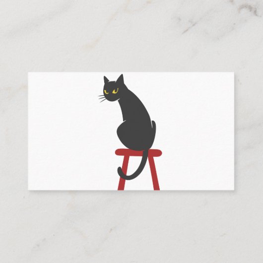 kitten op houten spoel - Kies achterkleur Visitekaartje (Achterkant)