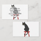 kitten op houten spoel - Kies achterkleur Visitekaartje (Voorkant / Achterkant)