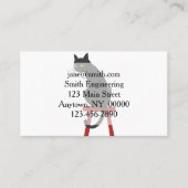 kitten op houten spoel - Kies achterkleur Visitekaartje (Voorkant)