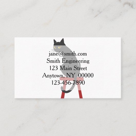 kitten op houten spoel - Kies achterkleur Visitekaartje (Voorkant)