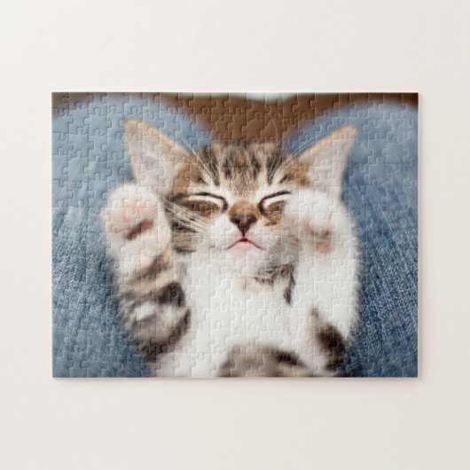 Kitten op mijn lab legpuzzel (Horizontaal)