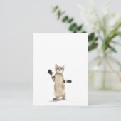Kitten op witte achtergrond briefkaart (Staand voorkant)