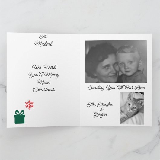 Kitten Orange Photo Text Customize Bedankkaart (Binnen)