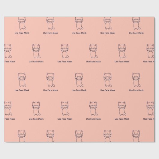 KITTEN-overlooppapier VOOR FACE MASK GEBRUIKEN Cadeaupapier (Vlak)
