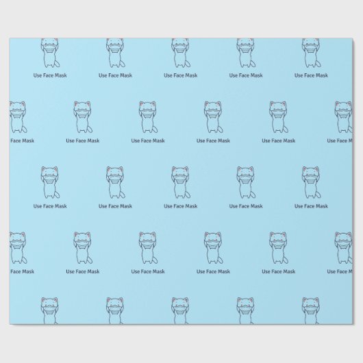 KITTEN-overlooppapier VOOR FACE MASK GEBRUIKEN Cadeaupapier (Vlak)