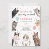 Kitten Party roept alle Pawty Animals Birthday op Kaart (Voorkant)