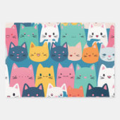 Kitten patroon, kleurrijk inpakpapier vel (Voorkant 3)