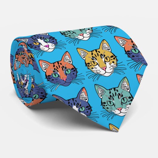 Kitten Pattern Stropdas (Opgerold)