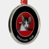 Kitten Peking Metalen Ornament (Rechts)