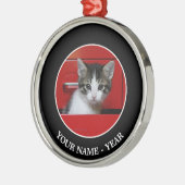 Kitten Peking Metalen Ornament (Links)