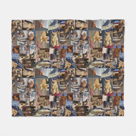 Kitten Photo Collage Fleece Deken (Voorkant (Horizontaal))