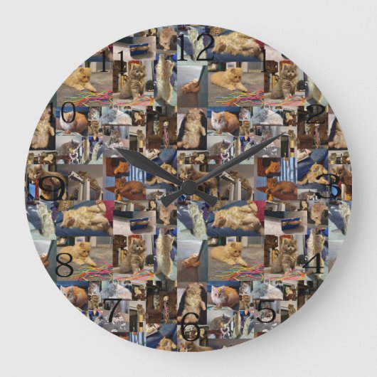 Kitten Photo Collage Grote Klok (Voorkant)