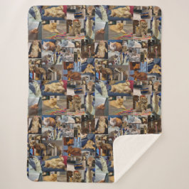 Kitten Photo Collage, Grote Sherpa Blanket Sherpa Deken