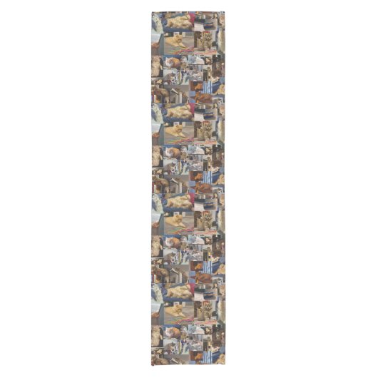 Kitten Photo Collage, Table Runner Korte Tafelloper (Voorkant)