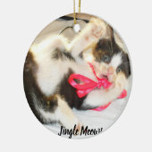 Kitten Photo Text Jingle Meows, Customize,  Keramisch Ornament (Links)