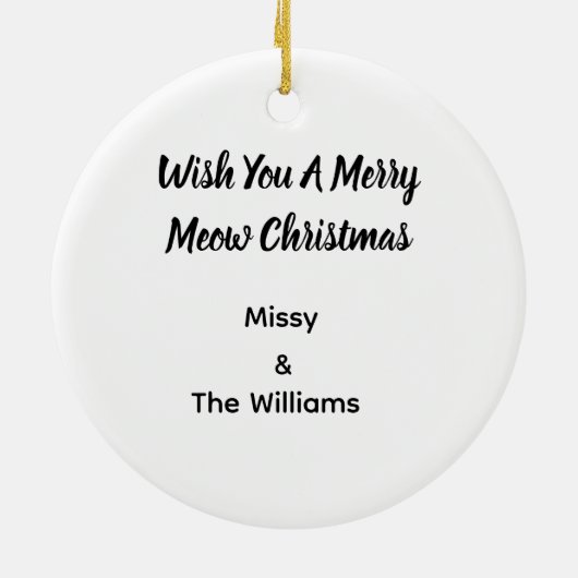 Kitten Photo Text Jingle Meows, Customize,  Keramisch Ornament (Achterkant)