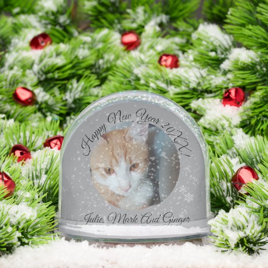 Kitten Photo Text Name,  Replace, Front And Back Sneeuwbol (Kerstmis)