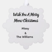 Kitten Photo Text Ornament, Snowflake, Customize, Ornament Kaart (Achterkant)