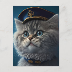 Kitten Pilot Kapitein Briefkaart