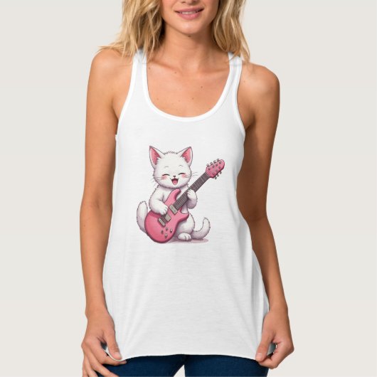 Kitten Playing Guitar Tanktop (Voorkant)