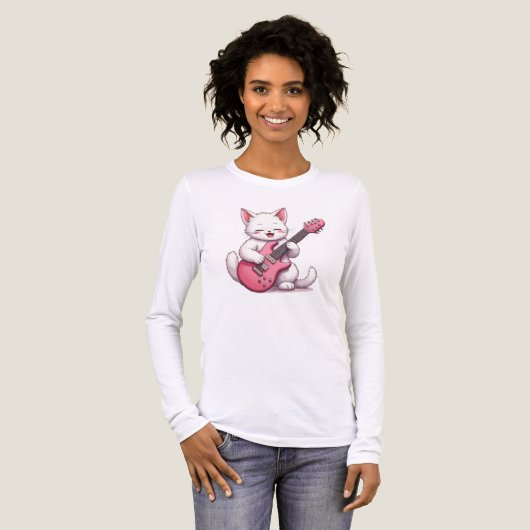Kitten Playing Guitar Tri-Blend Shirt (Voorkant)