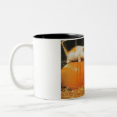 Kitten, pompoen en puppy tweekleurige koffiemok (Links)